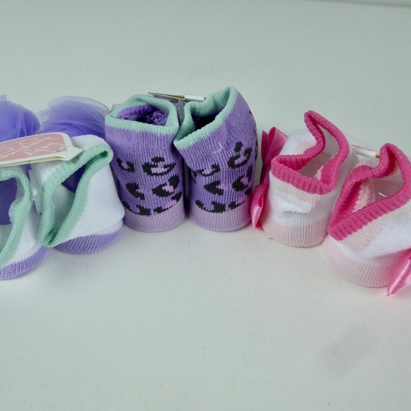 Baby Dumpling Bow Leopard Infant Socks Bundle NWT - Picture 3 of 10